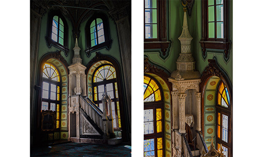 Bu fotoğraf hakkında bir şeyler Salepçioğlu Camii Minberi (Fotoğraf: Merve Nur Türker)