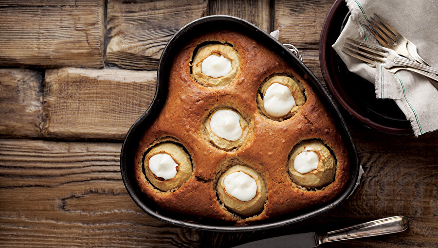 Elmalı Muhallebili Kek tarifi