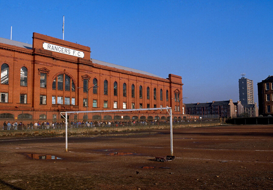Rangers’ın stadyumu Ibrox Park’ın 1980’lerdeki görünümü.