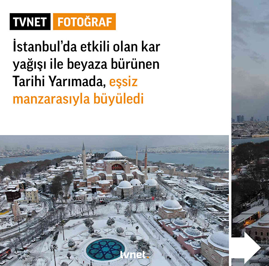 Tarihi yarımada beyaza büründü