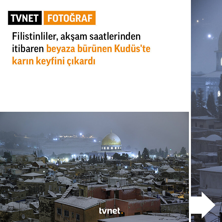 Kudüs'te kar sevinci