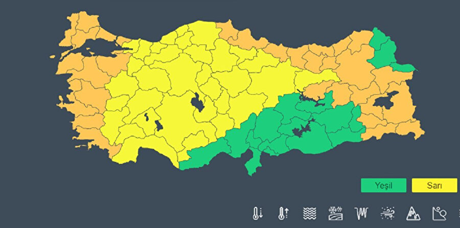 Türkiye MeteoUyarı haritası