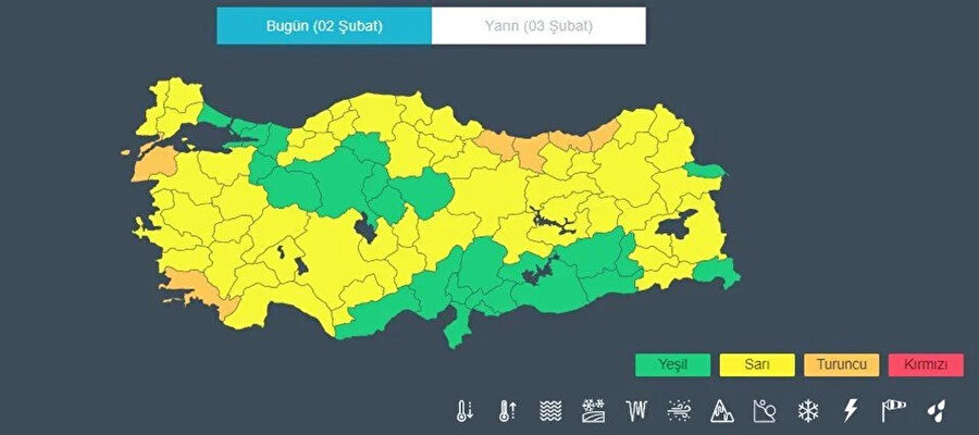 Meteoroloji uyarı haritası