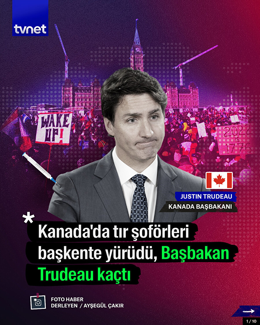 Kanada'da tır şoförleri başkente yürüdü, Başbakan Trudeau kaçtı