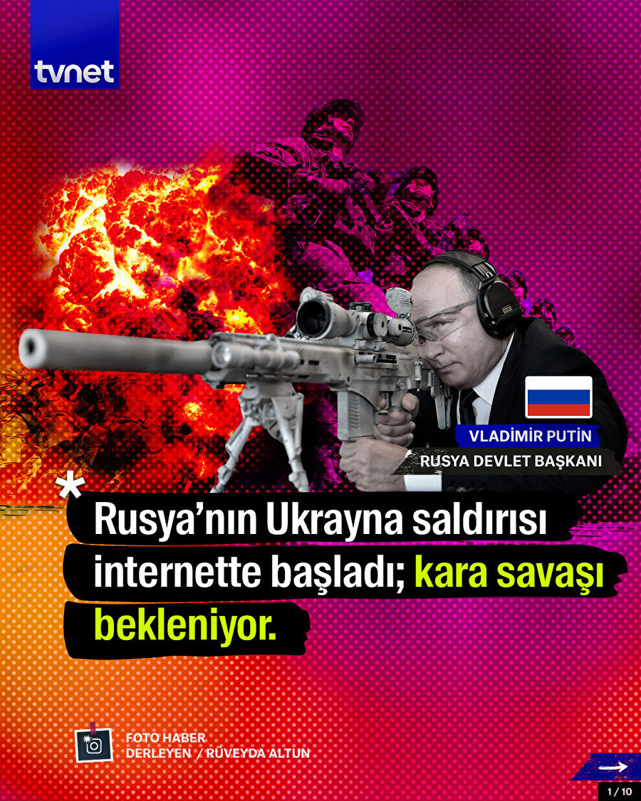 Rusya’nın Ukrayna saldırısı internette başladı; kara savaşı bekleniyor.