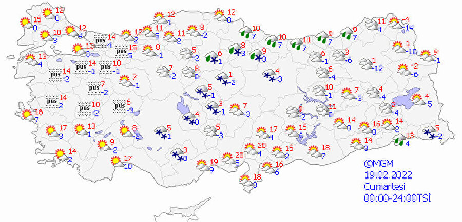 Meteoroloji hava tahmin haritası