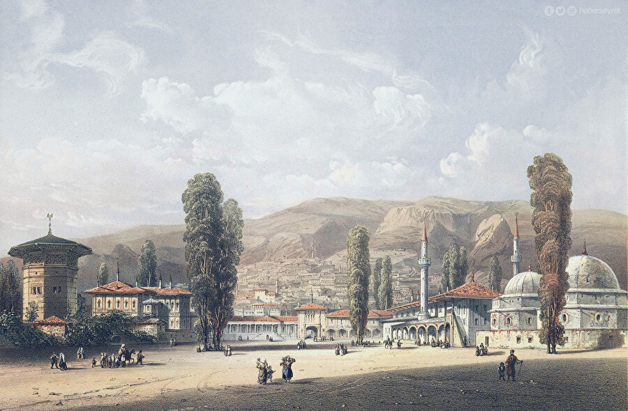 Kırım Hanlığı’nın dillere destan şehri Bahçesaray’ı, İtalyan ressam Carlo Bossoli 1856’da böyle nakşetmiş tuvaline.