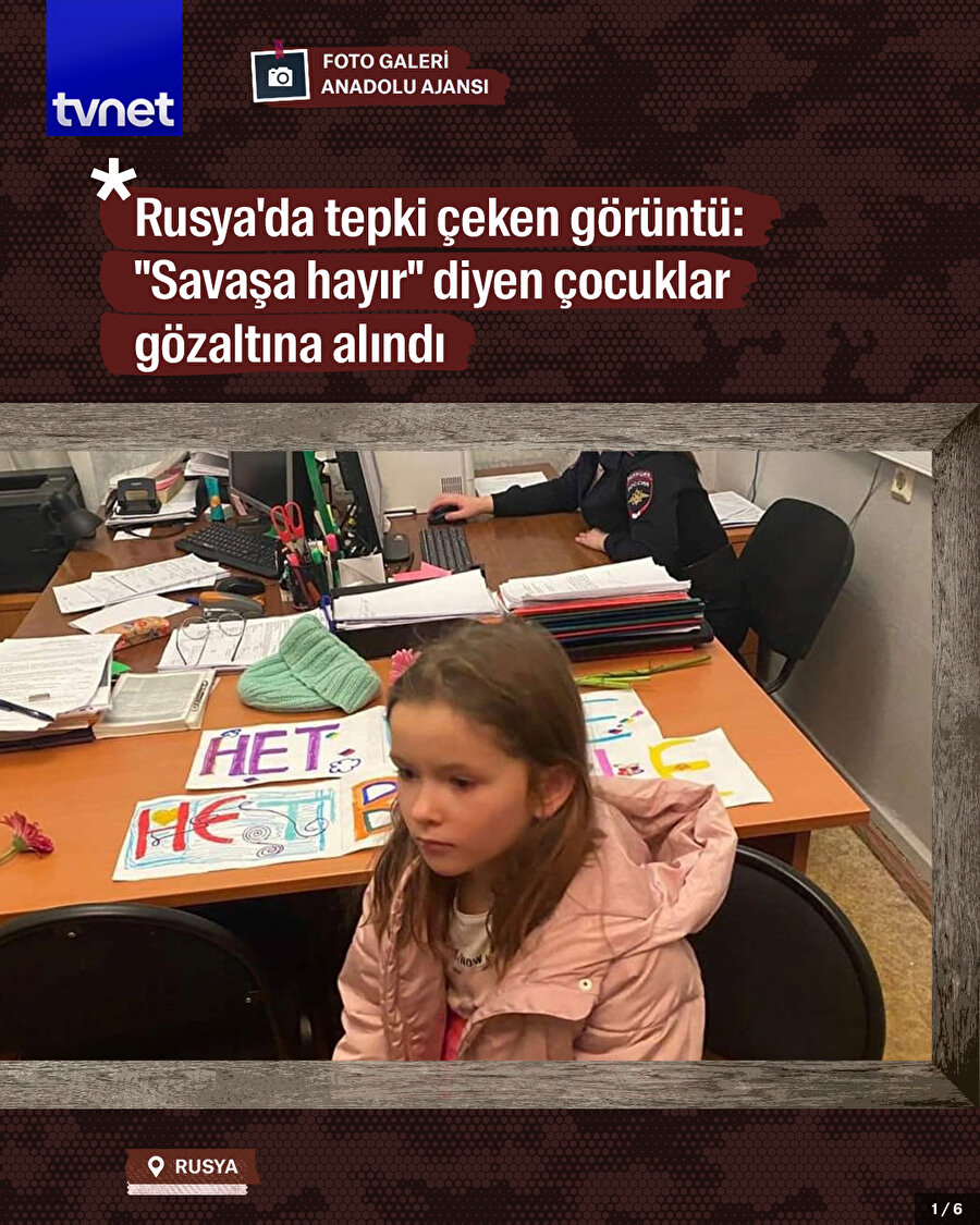 Rusya'da “Savaşa hayır” diyen çocuklar gözaltına alındı