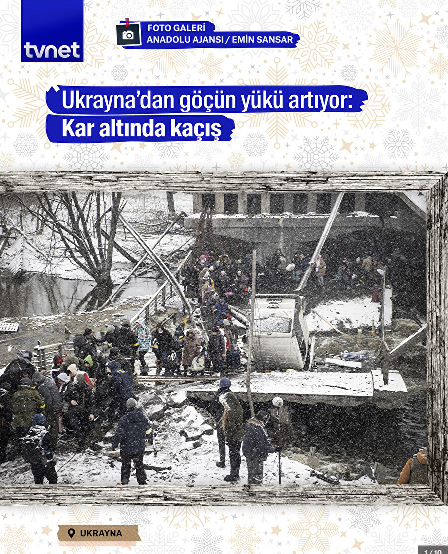 Ukrayna'dan tahliyeler kar yağışı altında devam ediyor