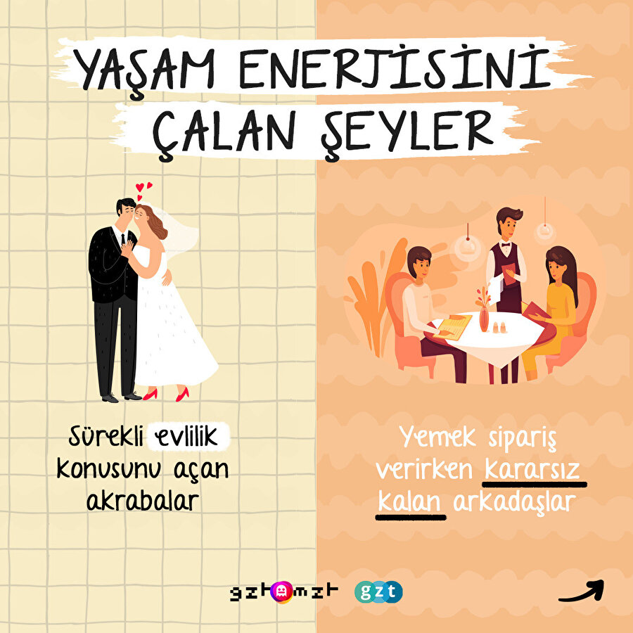 Yaşam enerjisini çalan şeyler: