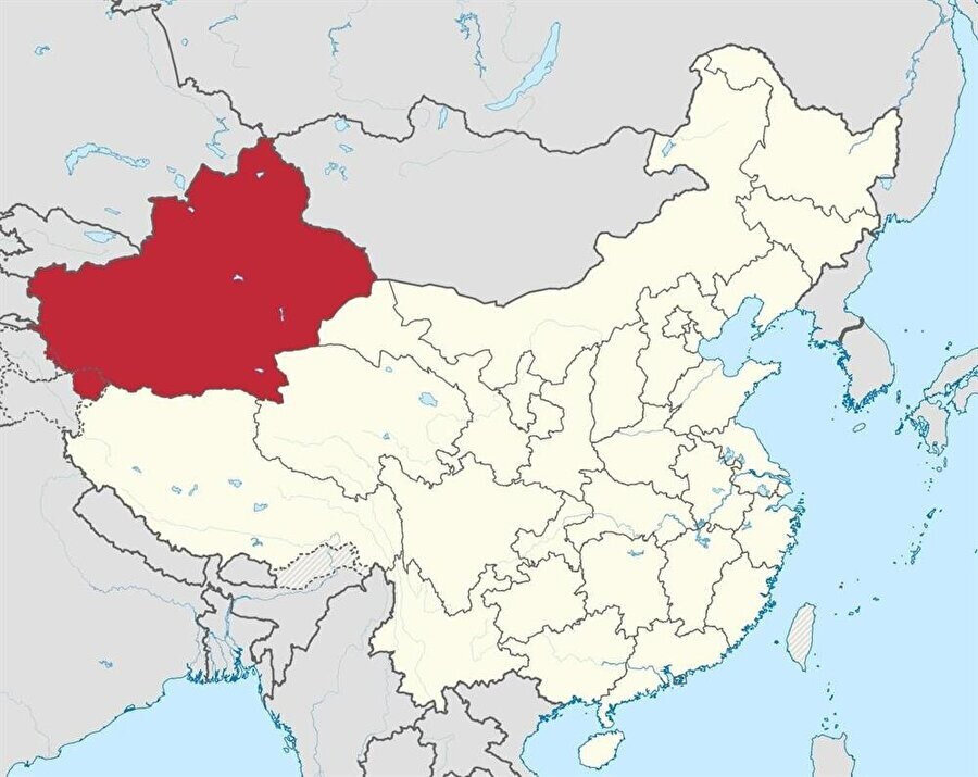"Doğu Türkistan" olarak da bilinen Uygur Özerk Bölgesi.