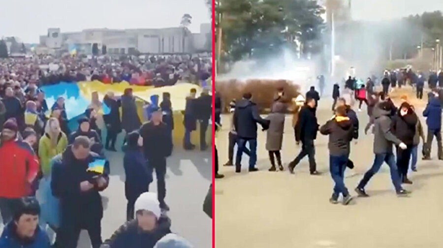 Rus ordusunun sivillere ateş açtığı anlardan kareler