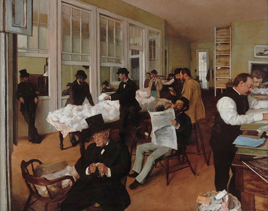 New Orleans'taki Pamuk Ofisi (A Cotton Office in New Orleans), 1873.