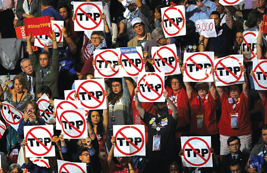 Trans-Pasifik Ortaklığı(TPP) karşıtları.
