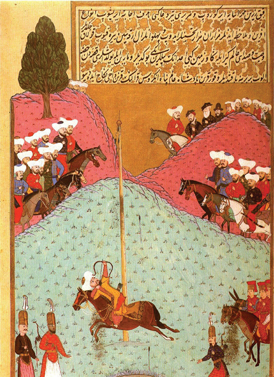 II. Murad’ın (1402-1451) şehzadelik döneminde kabak oyunu minyatürü.