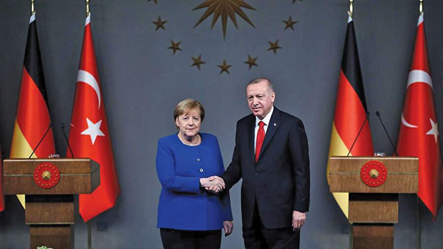 Almanya şansölyesi Merkel ve Cumhurbaşkanı Erdoğan.