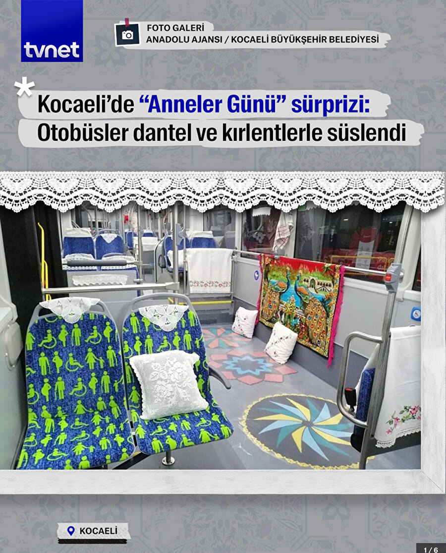 Kocaeli’de otobüsler “Anneler Günü”ne özel olarak süslendi