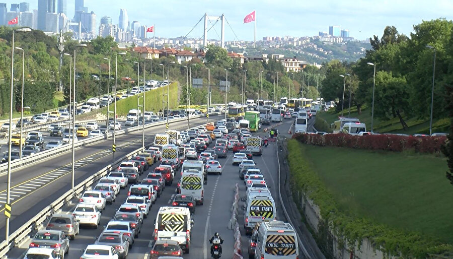 İstanbul'da trafikte yoğunluk