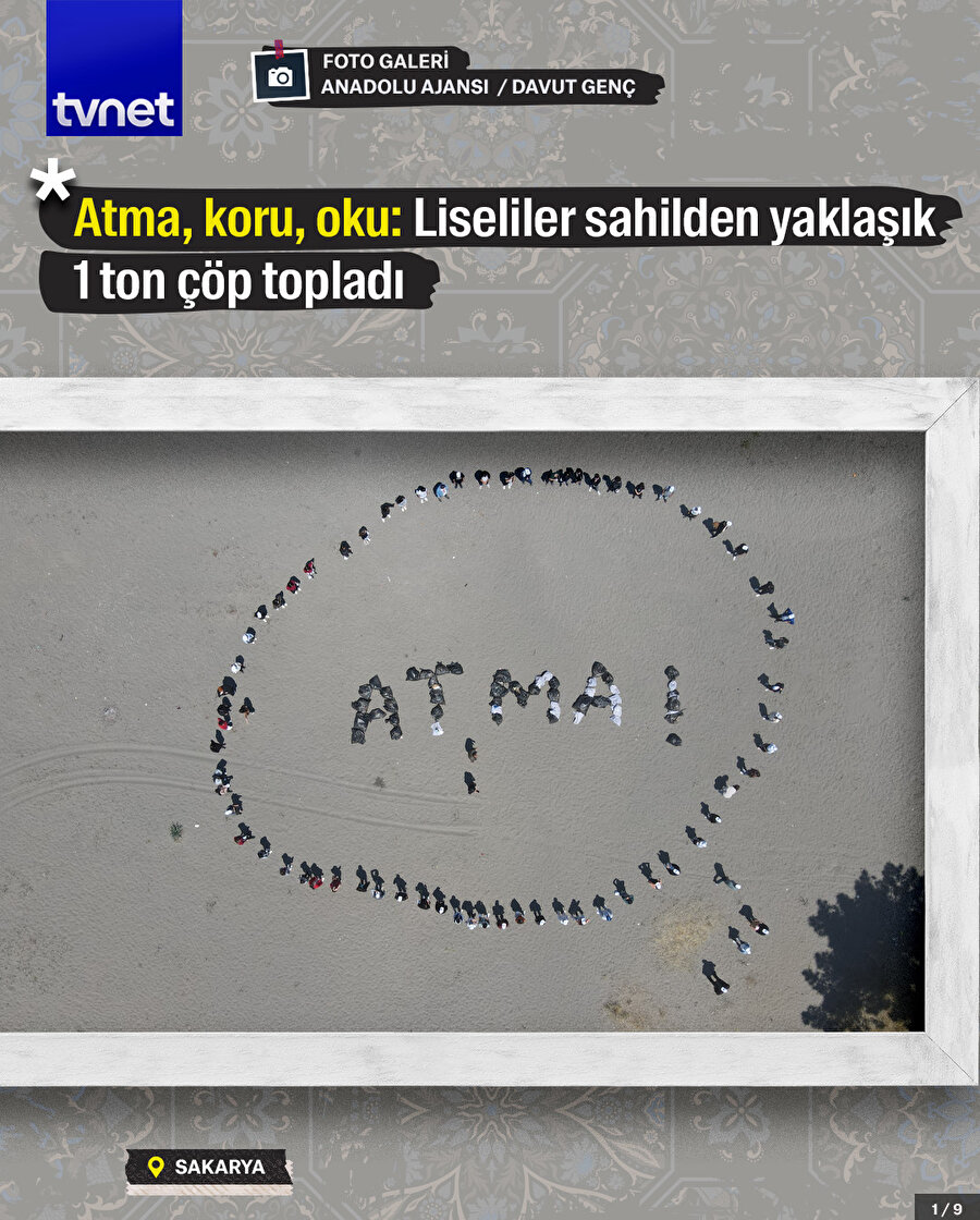 Atma, koru, oku: Liseliler sahilden yaklaşık 1 ton çöp topladı