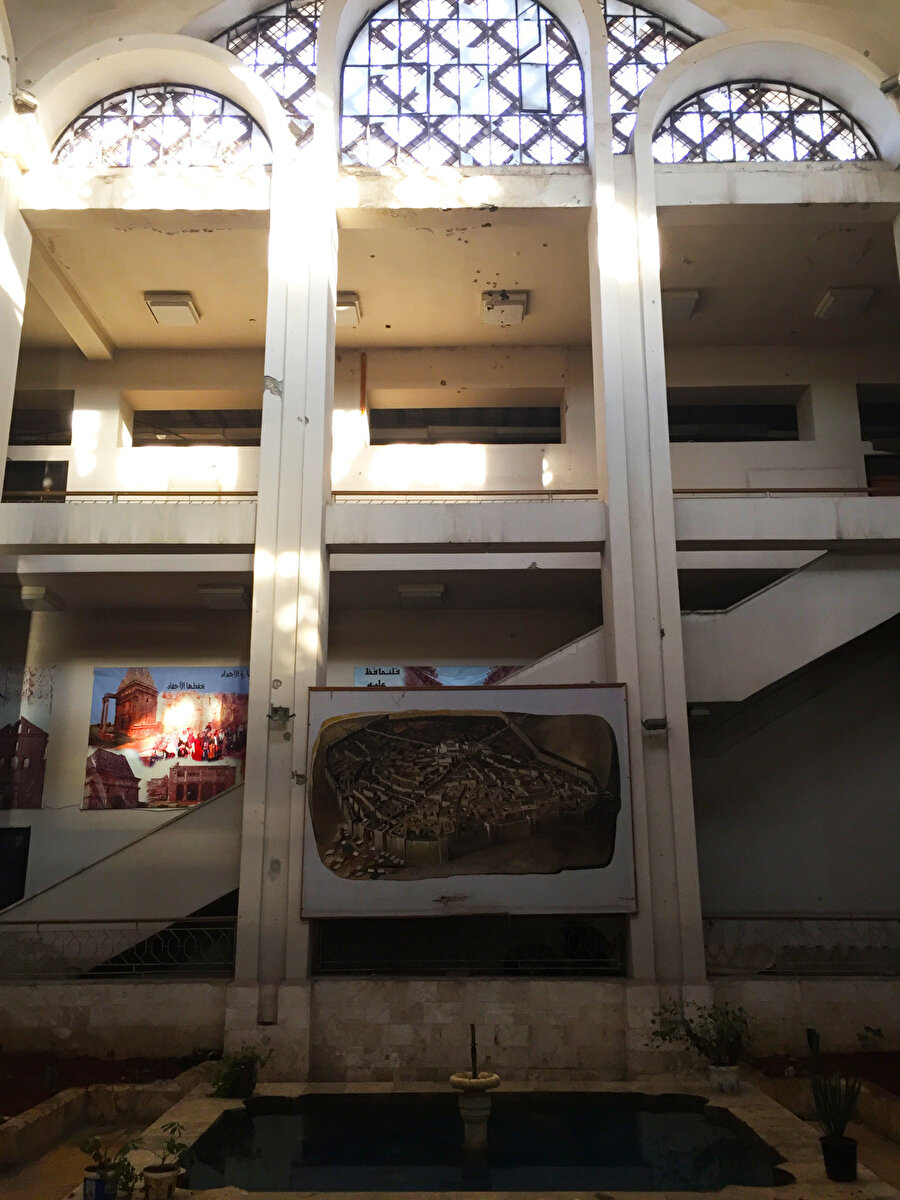  İdlib’in merkezinde bulunan müzenin içerisinden bir görünüş.