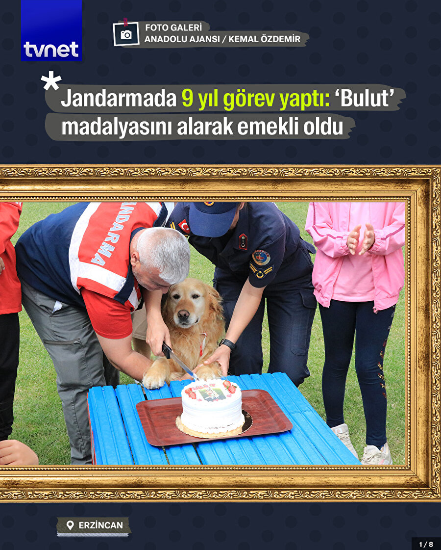 Jandarmada 9 yıl görev yaptı: ‘Bulut’ madalyasını alarak emekli oldu