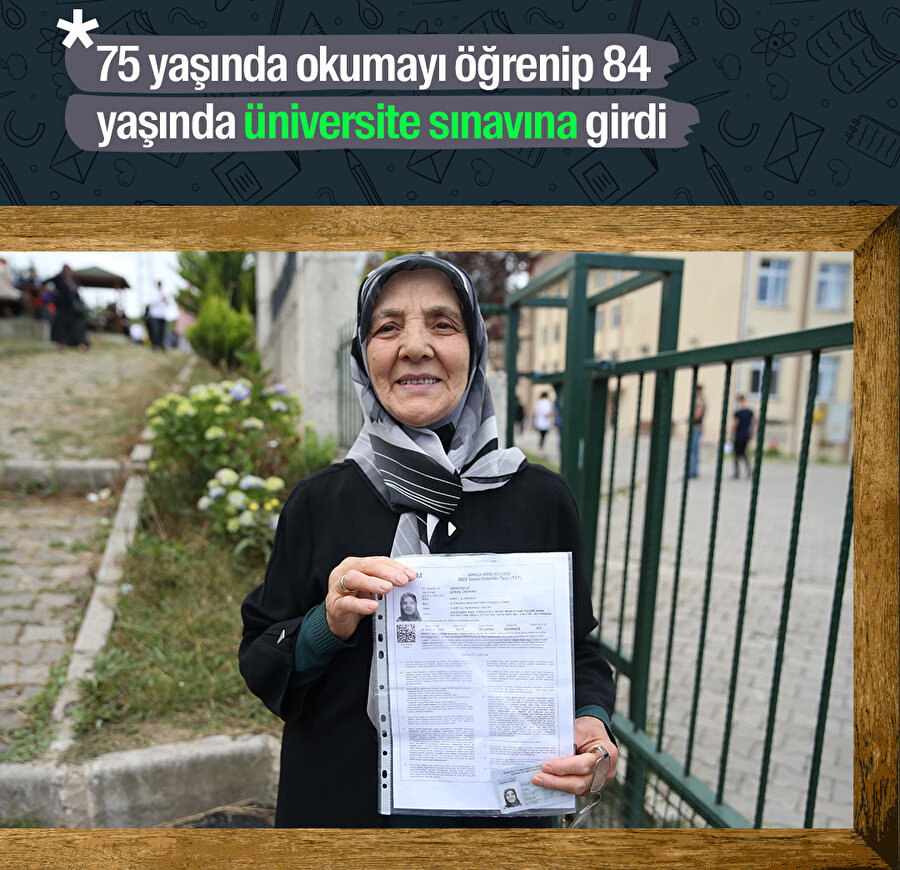 84 yaşında üniversite sınavına girdi