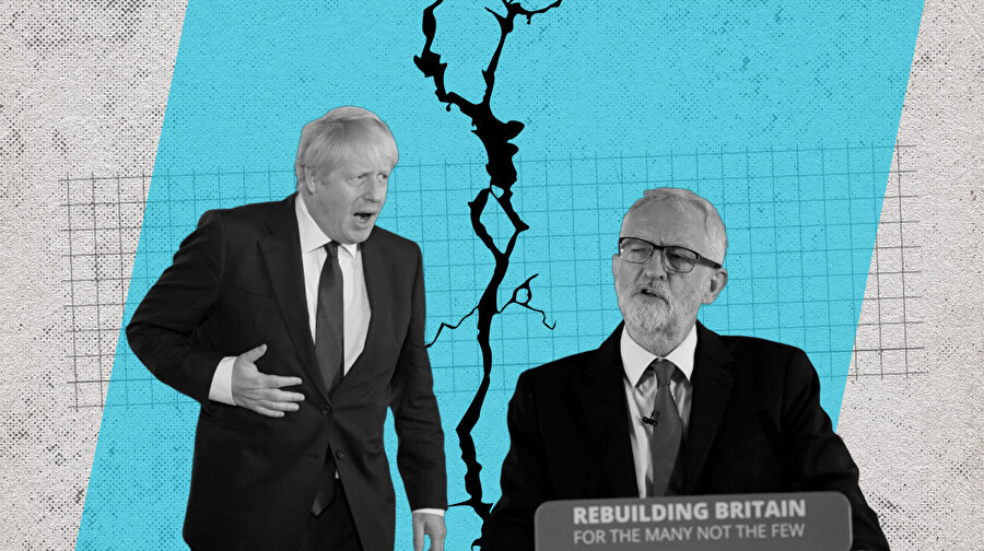 İngiltere Başbakanı Boris Johnson ve İşçi Partisi lideri Jeremy Corbyn