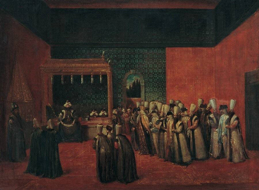 Sultan III. Ahmed’in Avrupalı Elçiyi Kabulü - Jean Baptiste Van Mour