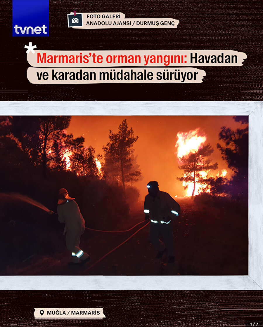 Marmaris’te orman yangını: Havadan ve karadan müdahale sürüyor