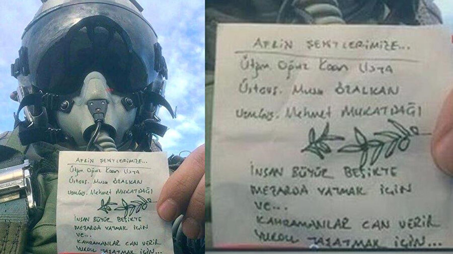 Türk F16 pilotundan duygulandıran mesajı
