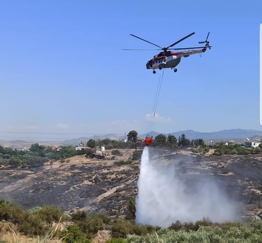 KKTC'deki orman yangını sağanak etkisiyle söndü