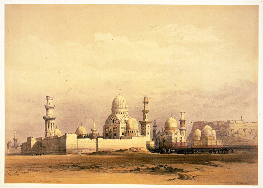 » Kurtuluş çağrısı Minarelerden yükselen ezanlar gönüllerdeki alevi söndürür. Tıpkı Hz. Hasan’ın Müslümanlar arasındaki ateşi söndürdüğü gibi. Kahire. Ressam: David Roberts.