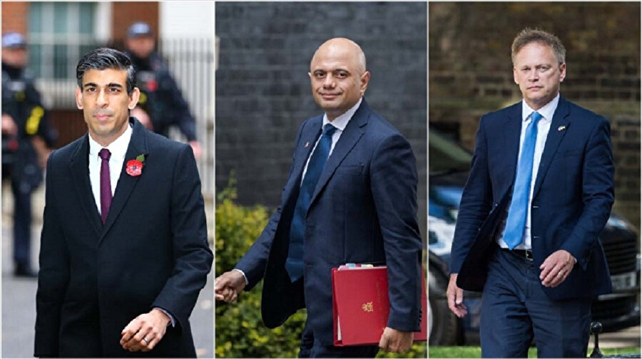 Eski Maliye Bakanı Rishi Sunak, eski Sağlık Bakanı Sajid Javid ve Ulaştırma Bakanı Grant Shapps