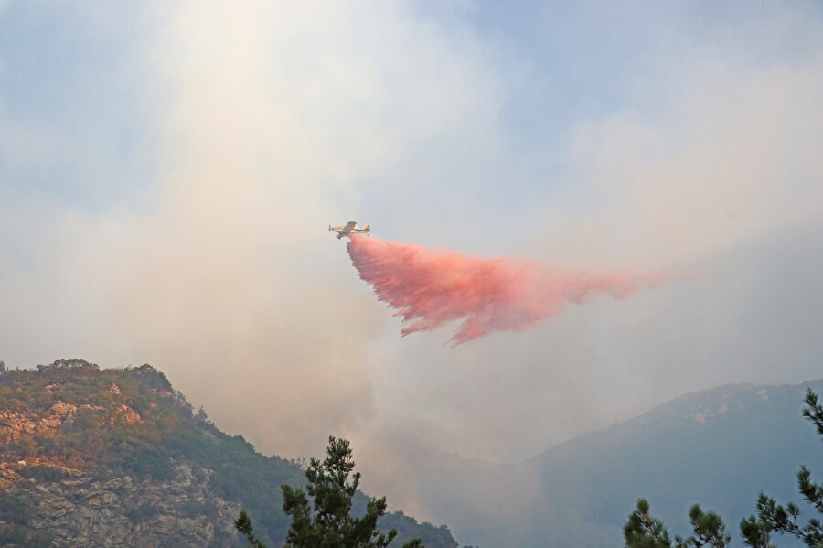 Datça'daki yangını söndürme çalışmaları devam ediyor