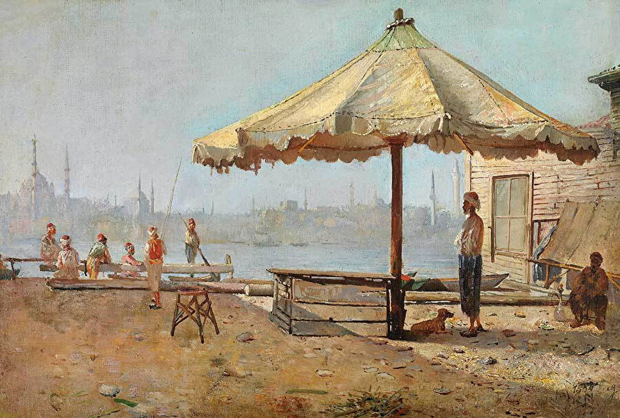 Leonardo De Mango, İstanbul, Haliç, 19. yy.