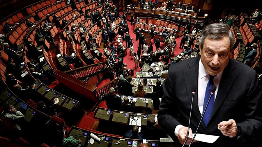 Başbakan Mario Draghi liderliğindeki hükümet, 133 kişiden 95'inin &quot;evet&quot; oyu aldı