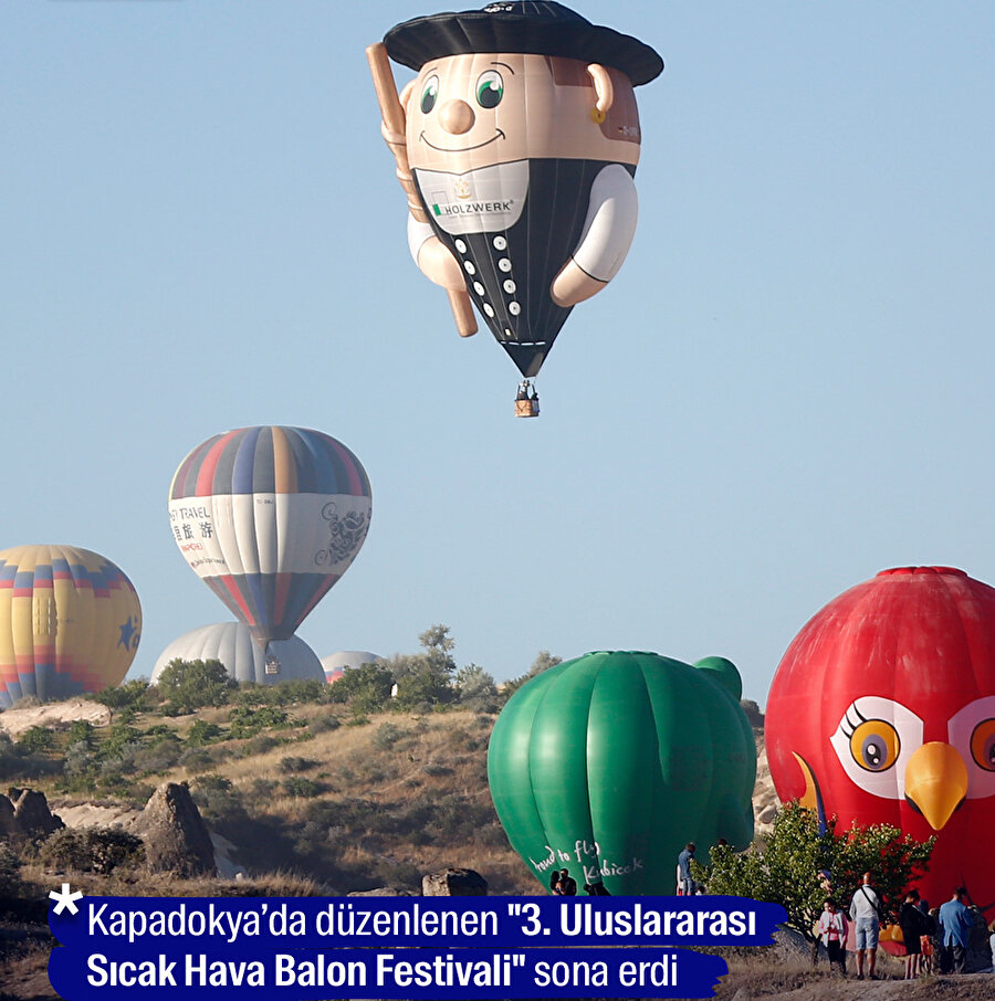 Kapadokya'da sıcak hava balonlarının görsel şöleni