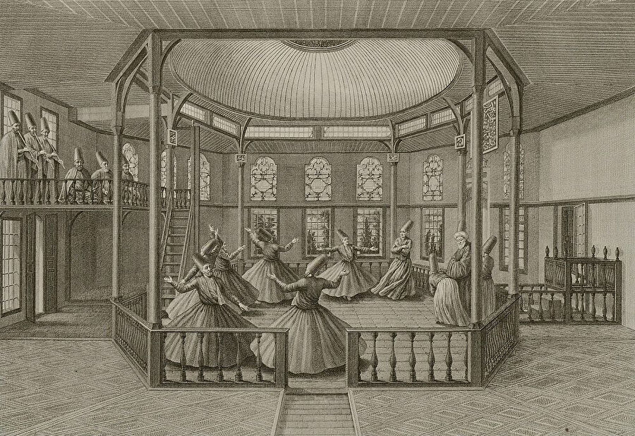 Mevlevi Ayini (Gravür: Ignatius Mouradgea d'Ohsson)