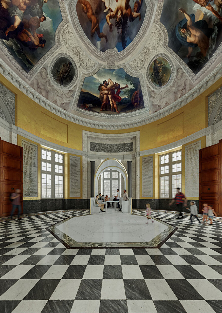 15 pavyon Louvre Müzesi içerisinde farklı noktalara yerleştiriliyor.