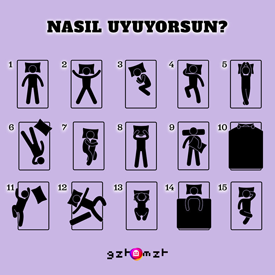 Senin uyuma şeklin kaç numara?