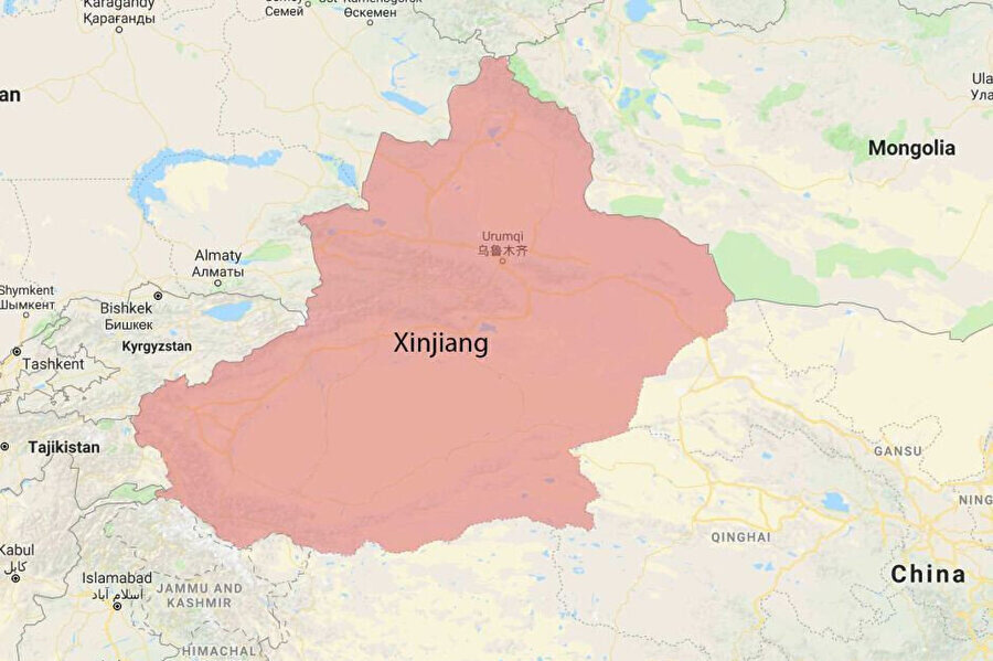 Çin'e bağlı Sincan Uygur Özerk bölgesi.