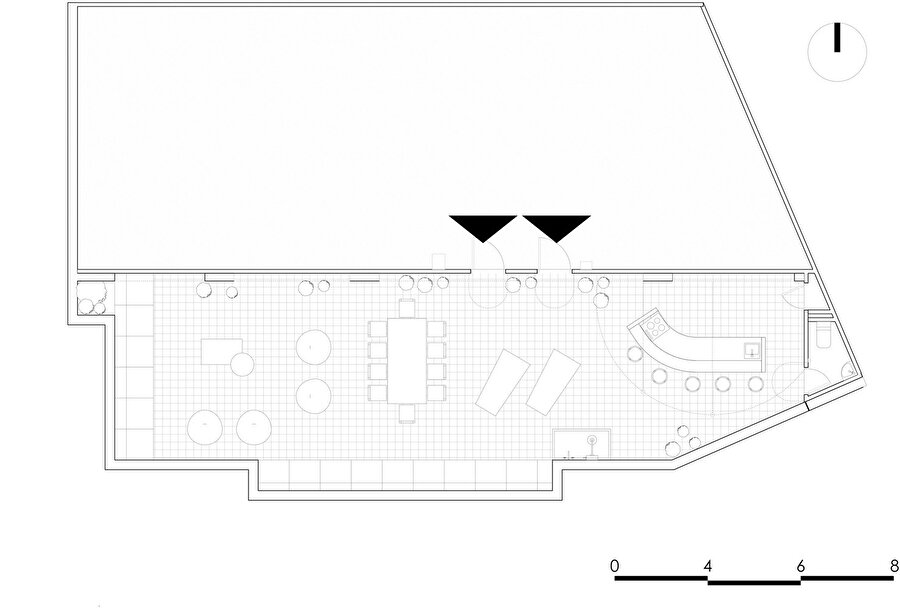 Çatı katı teras planı.