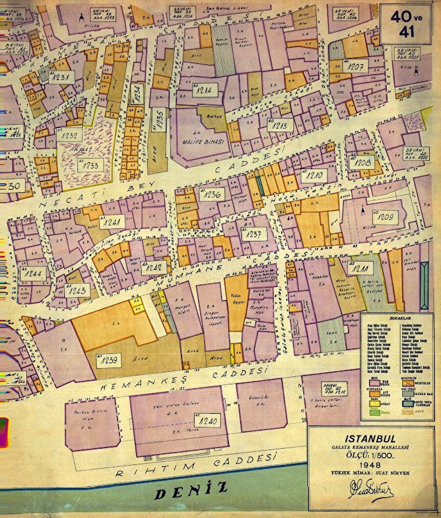 1948 tarihli haritada Yeni Yolcu Salonu, Kaynak: Suat Nirven haritaları.
