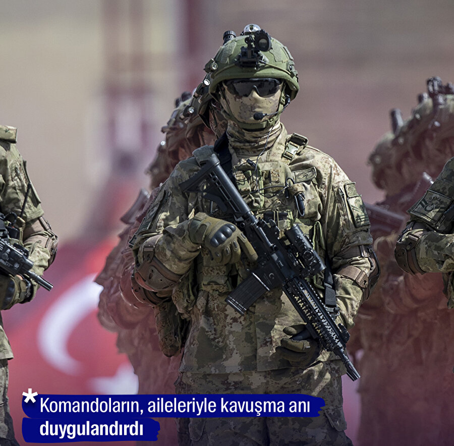 Komandoların, aileleriyle kavuşma anı duygulandırdı