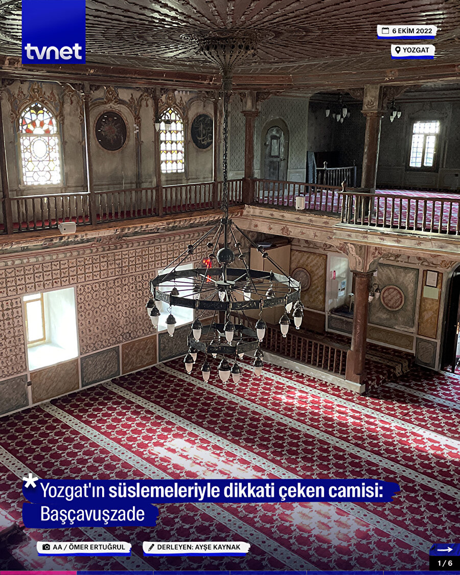 *Yozgat'ın süslemeleriyle dikkati çeken camisi: Başçavuşzade