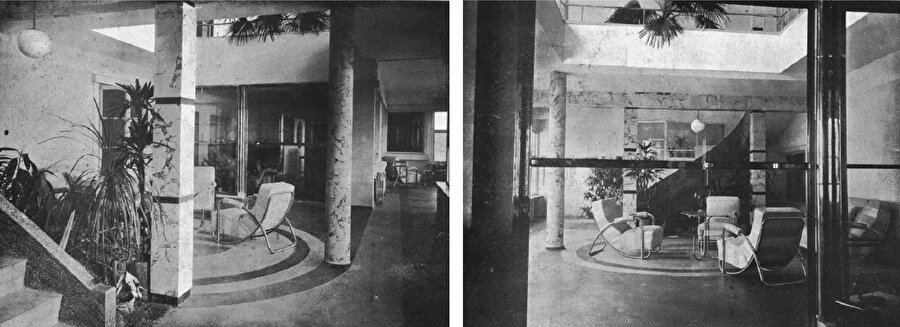 Üçler Apartmanı’nın holünden fotoğraflar, Kaynak: Arkitekt Dergisi.