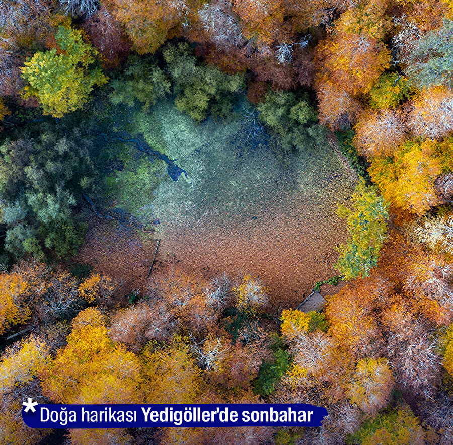 Yedigöller ziyaretçilerini sonbahar renkleriyle ağırlıyor