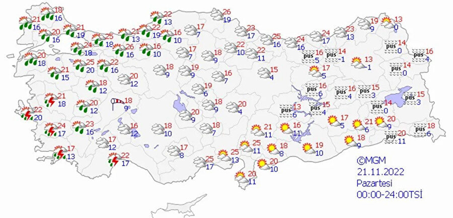 Meteoroloji hava durumu haritası