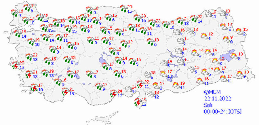 Meteoroloji hava durumu haritası