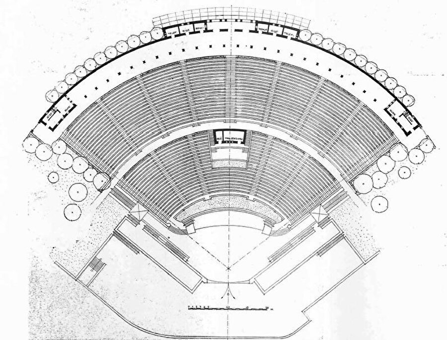 Açık Hava Tiyatrosu’nun planı, Kaynak: Arkitekt dergisi.